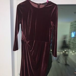 Long Sleeve Velvet Midi Dress